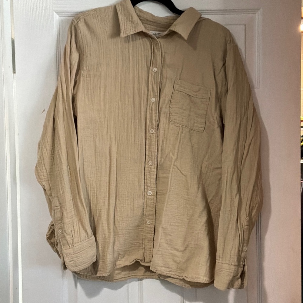 J. Crew muslin linen Button-Up Shirt